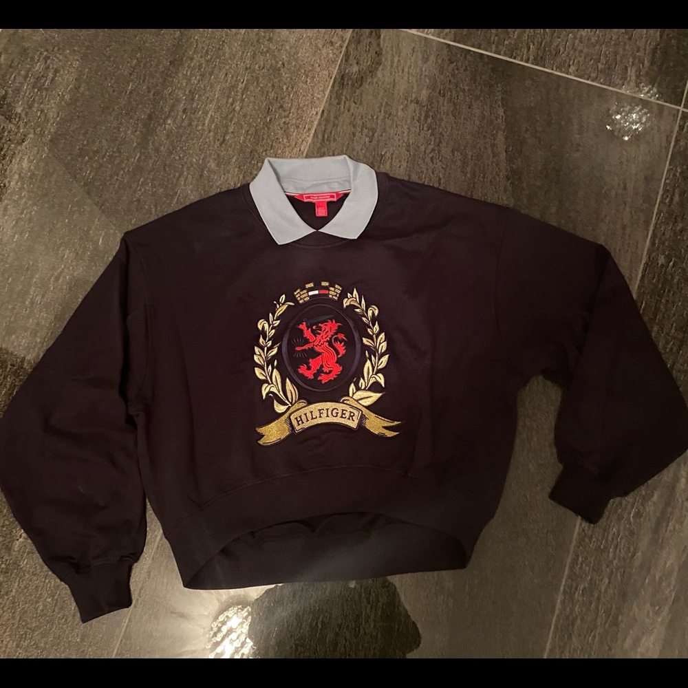 Tommy Hilfiger Collection Navy College Round Collar Sweatshirt